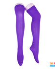 Purple Plain Over Knee Stockings
