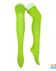 Light Green Plain Over Knee Stockings