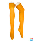 Orange Plain Over Knee Stockings