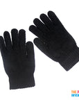 Classic Black Winter Beanie & Gloves Set
