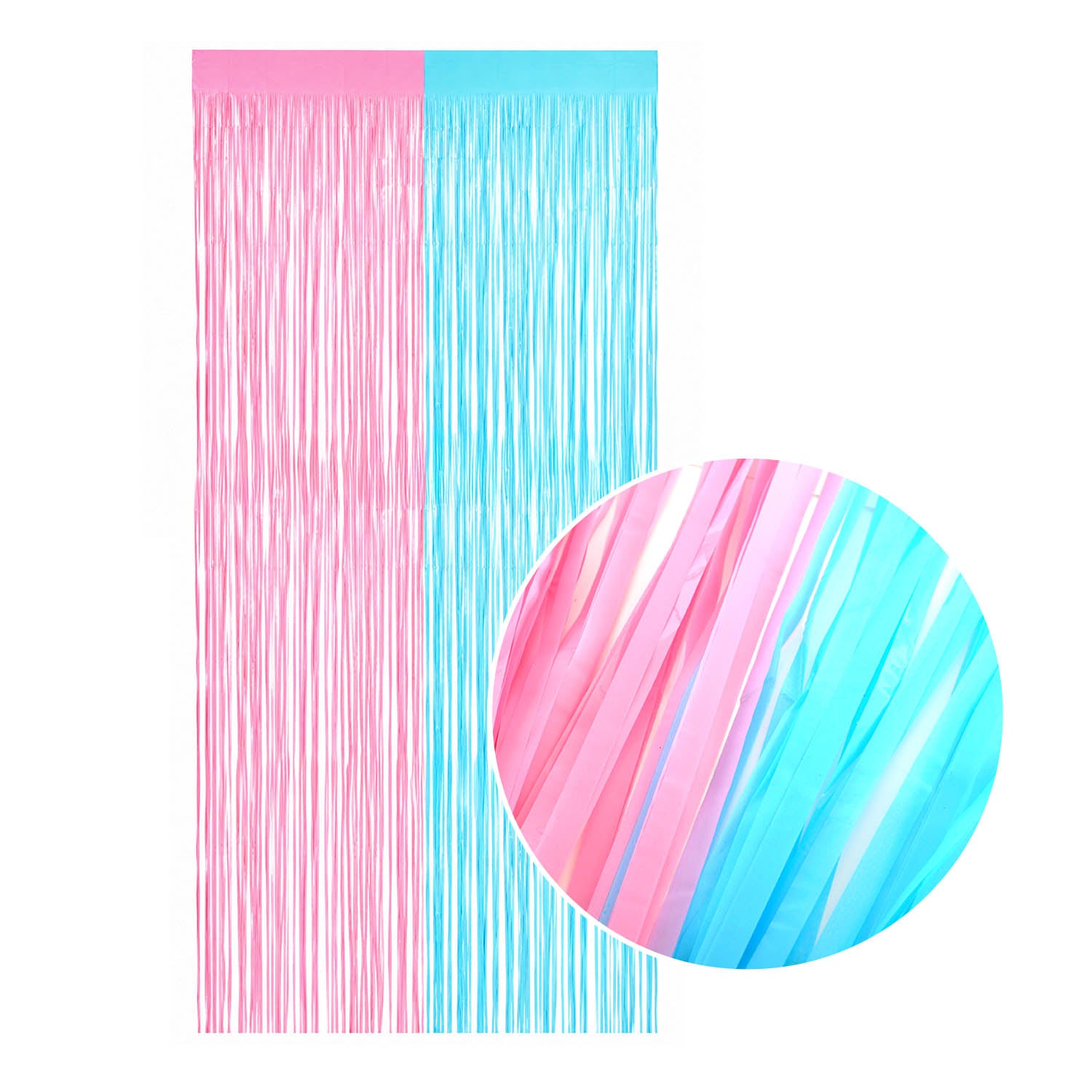Blue and Pink Metallic Curtain