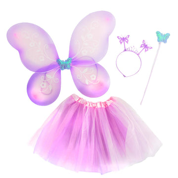 Purple Fairy Accessory Set (Headband, Wings, Wand, Tutu)