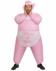 Adult Inflatable Pink Baby Costume (It's A Girl)