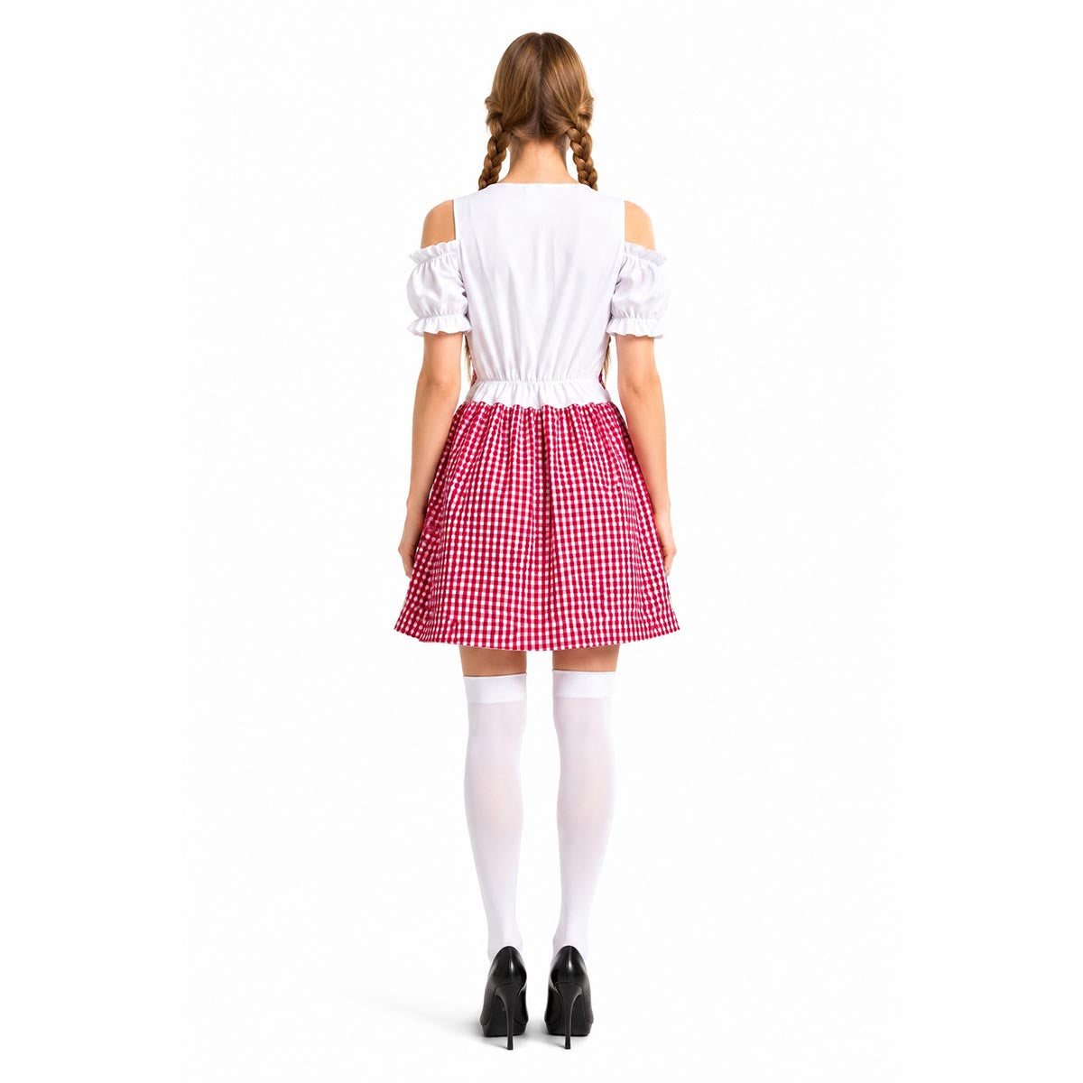 Adult Red Checkered Bavarian Lady Costume