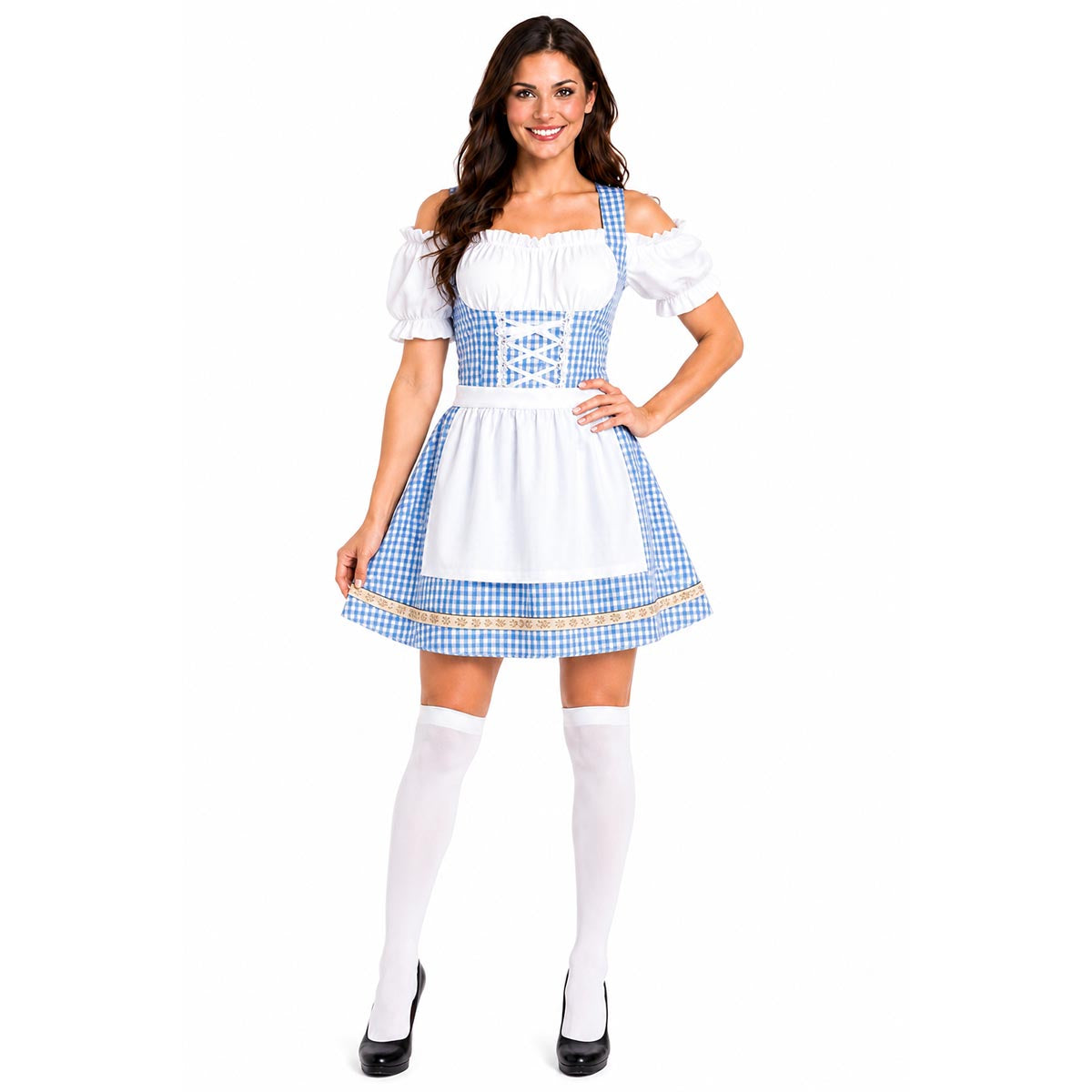 Adult Blue Checkered Bavarian Lady Costume
