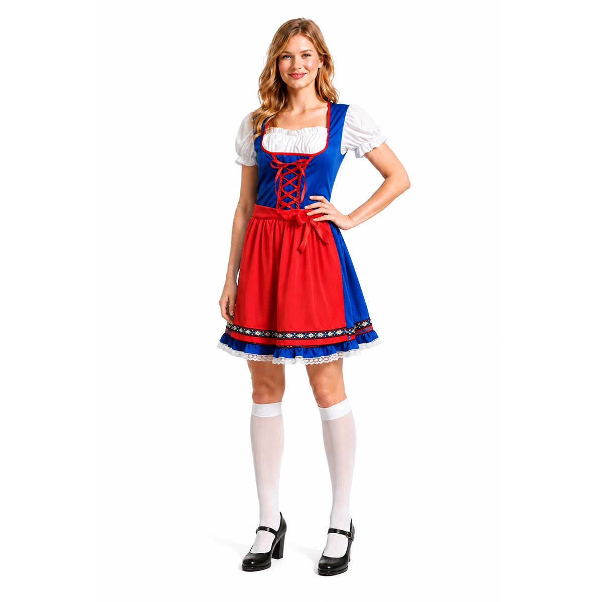 Adult Blue Checkered Bavarian Lady Costume