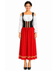 Adult Red Bavarian Long Dress Costume