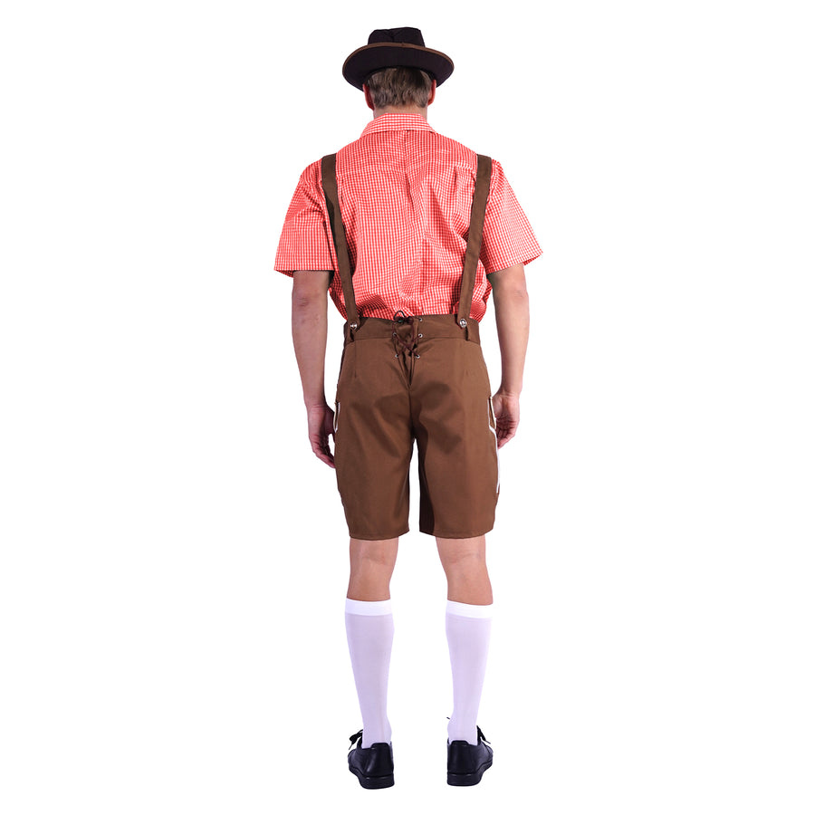 Adult Beer Man Costume (Red Checkered)
