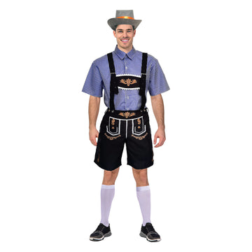Adult Beer Man Costume (Blue Checkered)