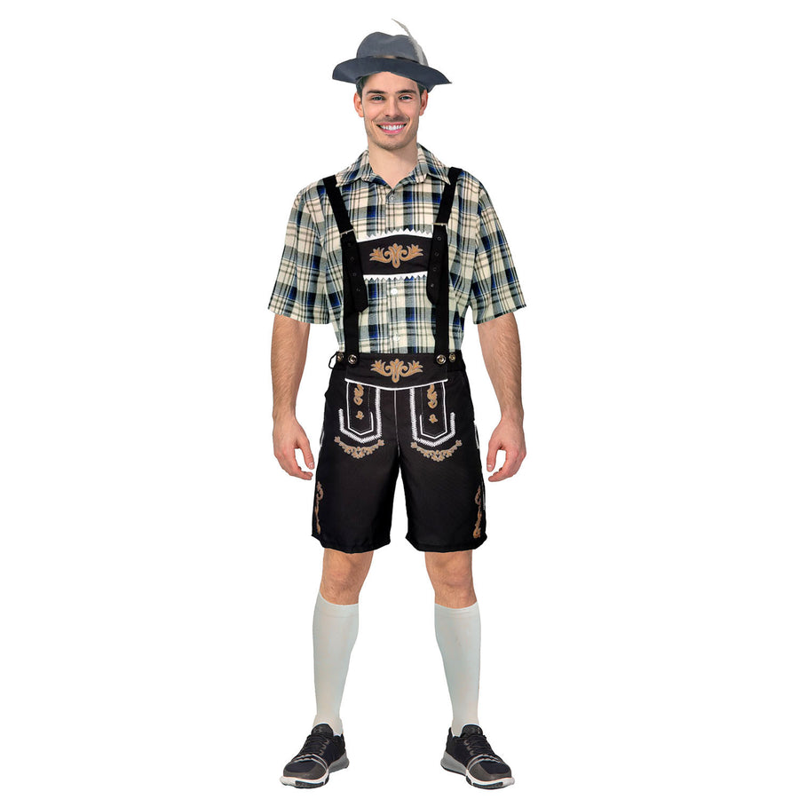 Adult Beer Man Costume (Blue Cream Checkered)