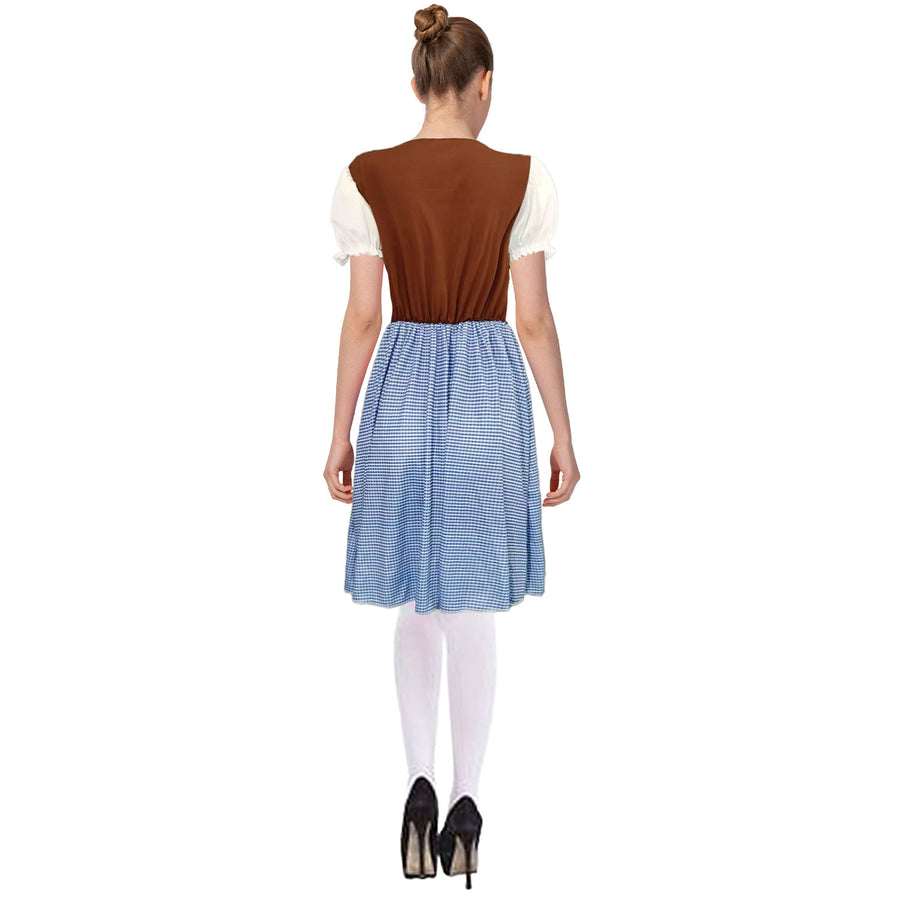 Adult Oktoberfest Beer Girl Costume (Blue Brown)