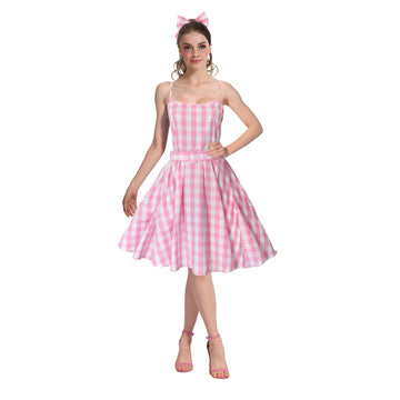Adult Pink Gingham Doll Costume