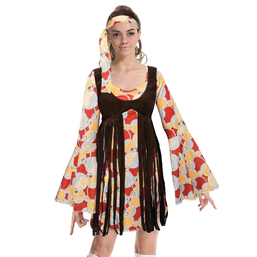 Adult Hippie Lady Costume with Vest