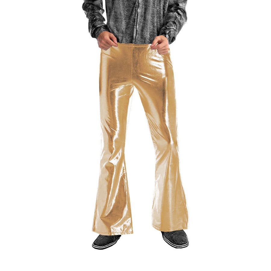 Adult Metallic Disco Flare Pants (Gold)