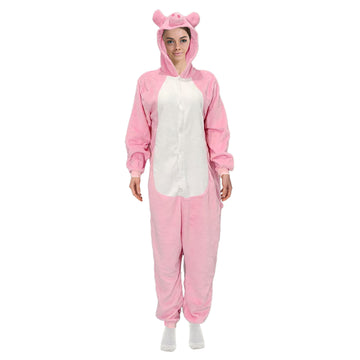 Adult Pink Piggy Onesie Costume