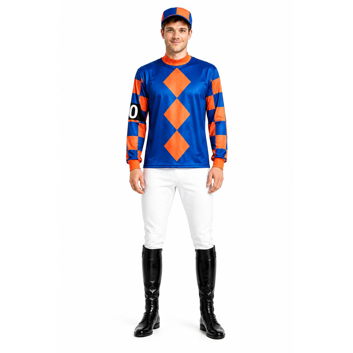 Adult Jockey Costume (Blue and Orange)