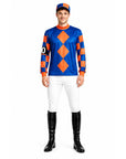 Adult Jockey Costume (Blue and Orange)