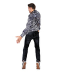 Adult Deluxe 70s Tiger Print Shirt (Silver)