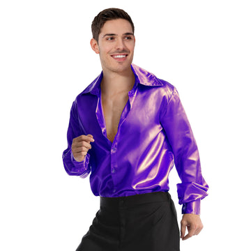 Adult 70s Disco Shirt (Purple)