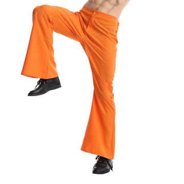 Adult 70s Disco Flare Pants (Orange)