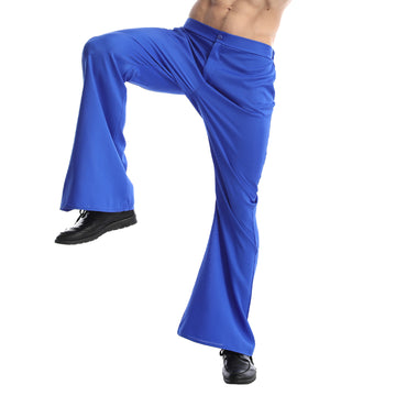 Adult 70s Disco Flare Pants (Blue)