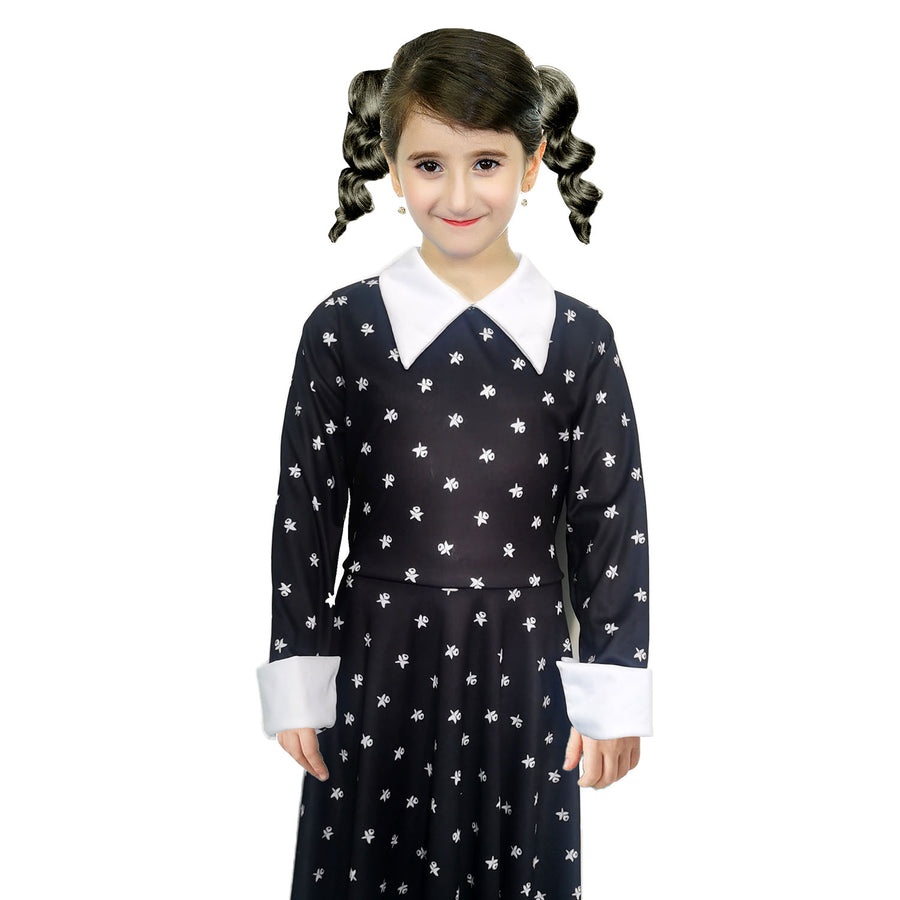 Children Goth Girl Printed Dress Costume