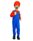 Children's Red Mario Plumber Costume (2 Sizes)