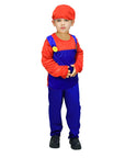 Children's Red Plumber Costume (Toddler and Up Sizes)