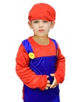 Children's Red Plumber Costume (Toddler and Up Sizes)