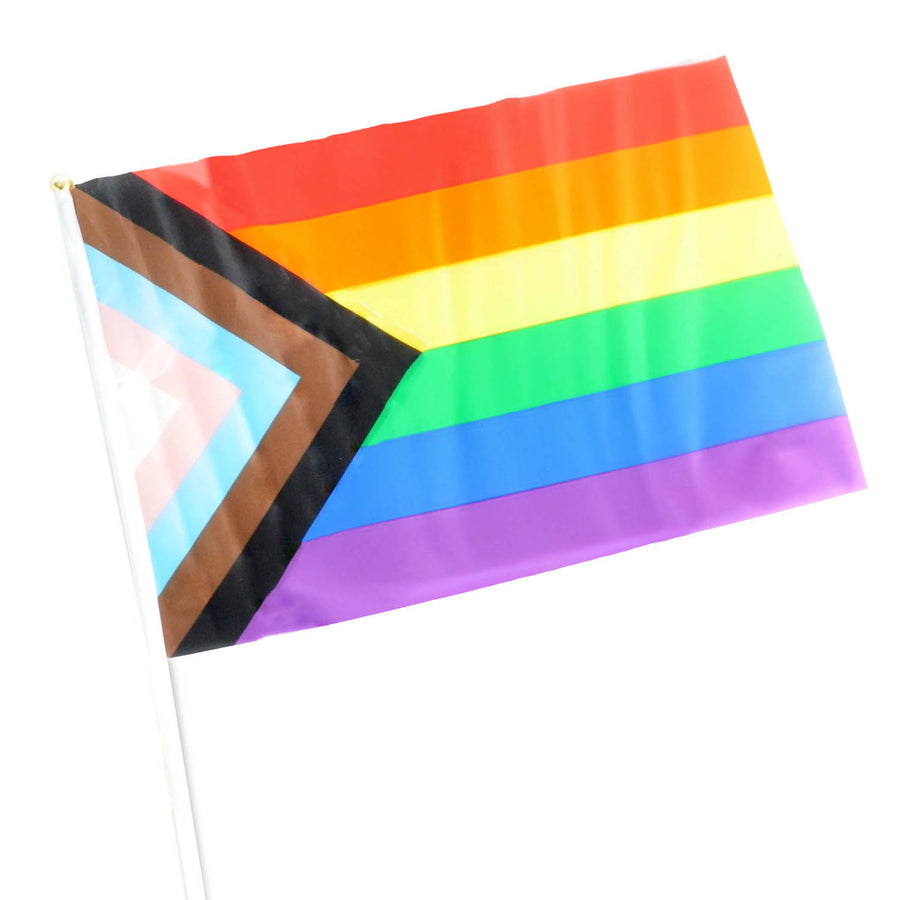 Progress Pride Rainbow Hand Flag