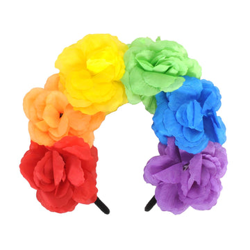 Deluxe Rainbow Rose Headband