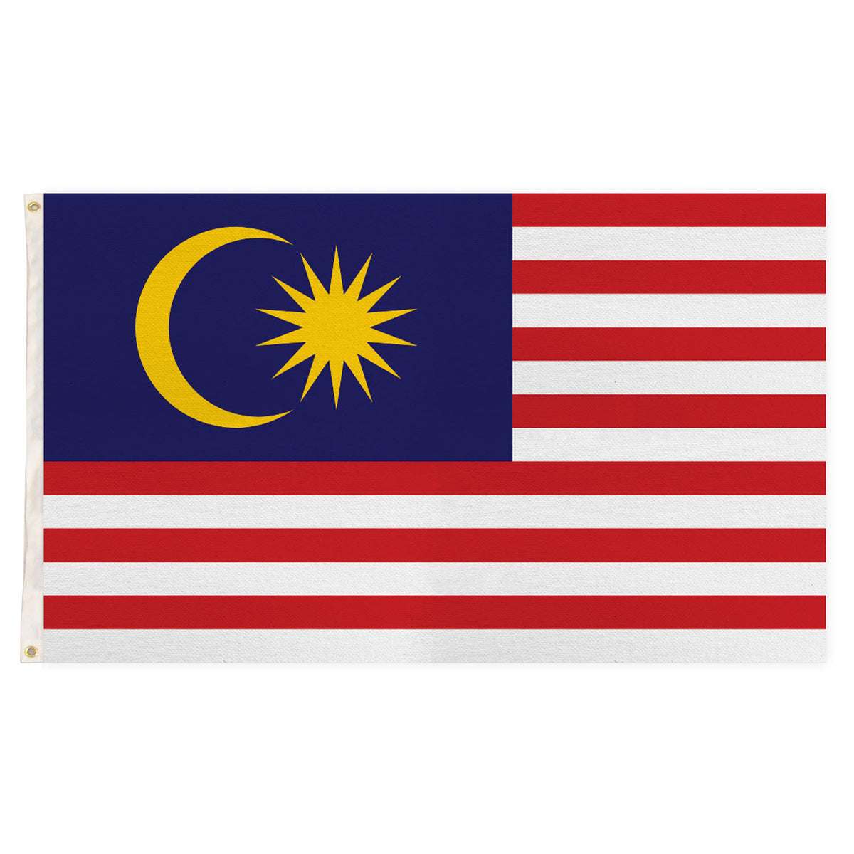 Malaysian flag with eyelets