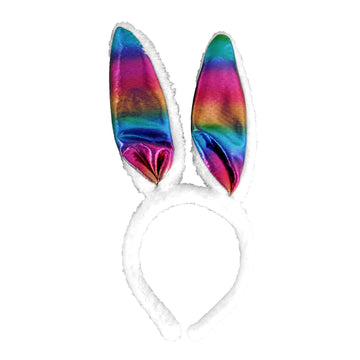 Rainbow Metallic Bunny Headband