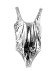 Silver Metallic 80s Leotard