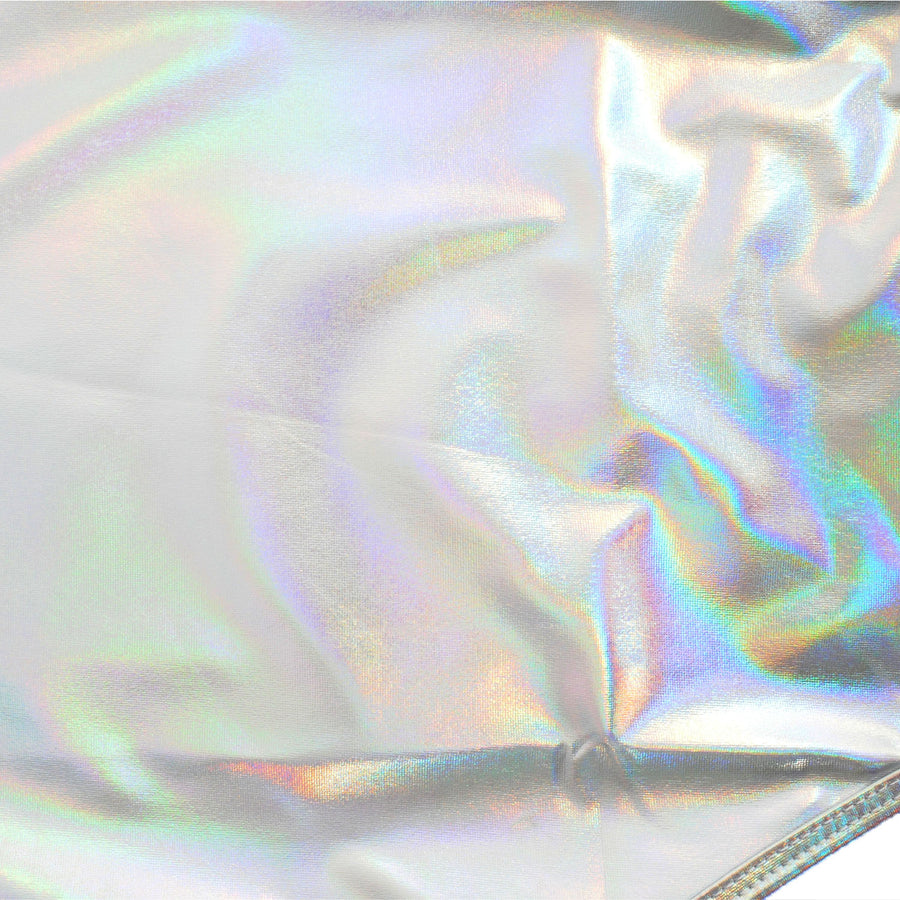 Silver Iridescent High Cut Leotard (Holographic)