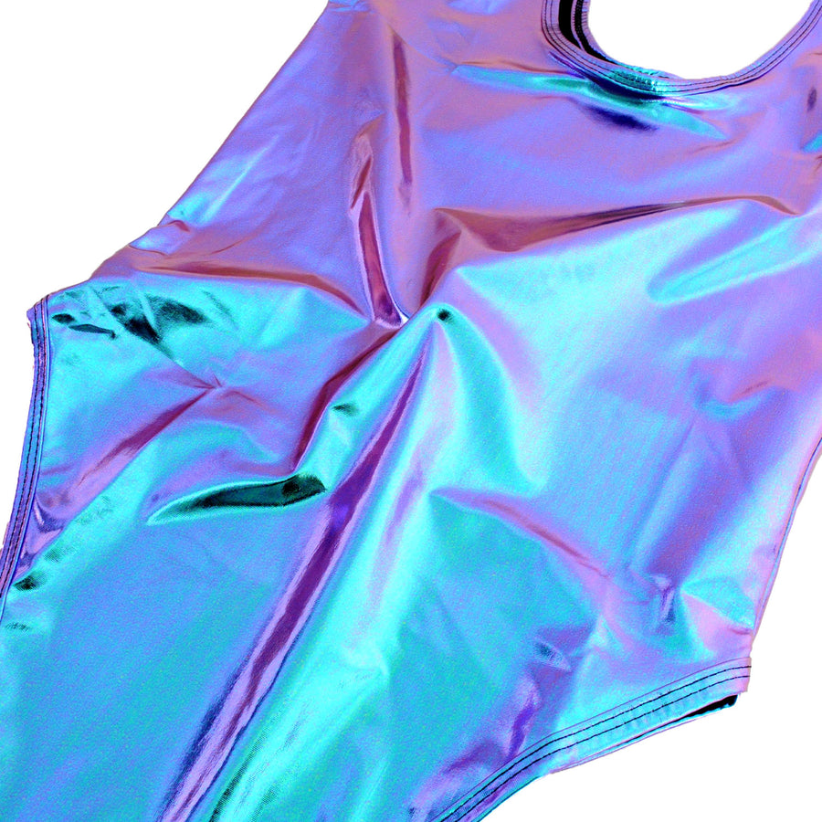 Blue/Purple Iridescent High Cut Leotard (Holographic)