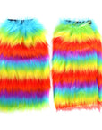 Fluffy Rainbow Leg Warmers