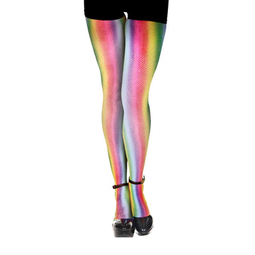 Rainbow Fishnet Pantyhose (Gradient)