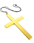 Large Monk Gold Cross Necklace