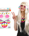 1960s Pink Hippie Girl Costume Accessory Kit (4 Piece Set)