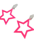 Neon Star Clip-On Earrings (Pink)