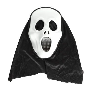 Screaming Face Mask with Hood (White)