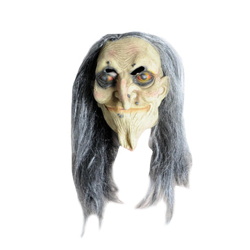 Old Witch with Wig Latex Mask