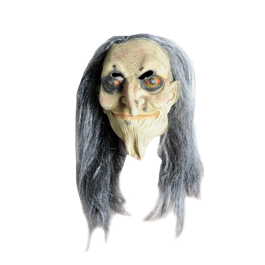 Old Witch with Wig Latex Mask