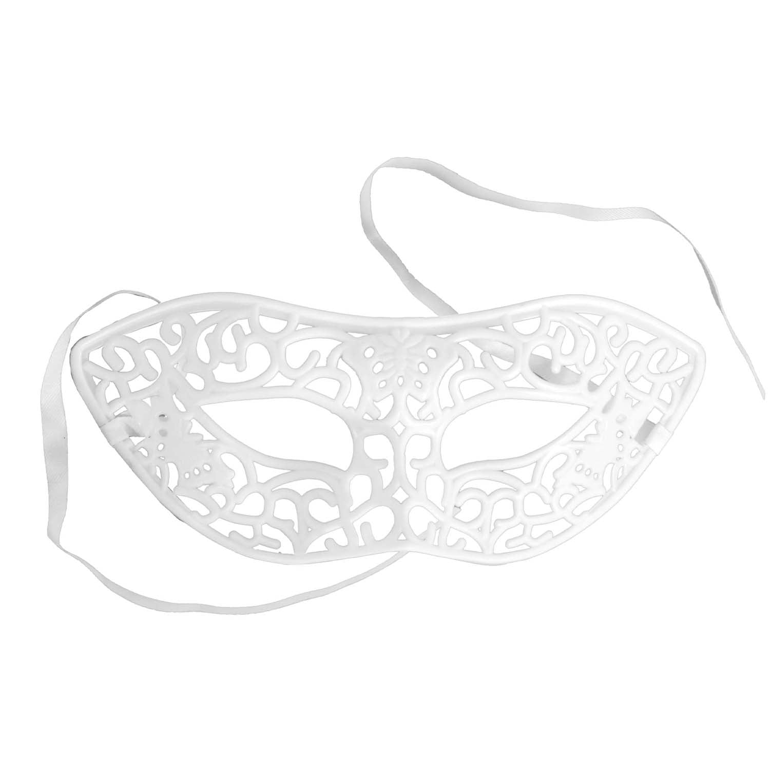 White Plastic Lace Mask