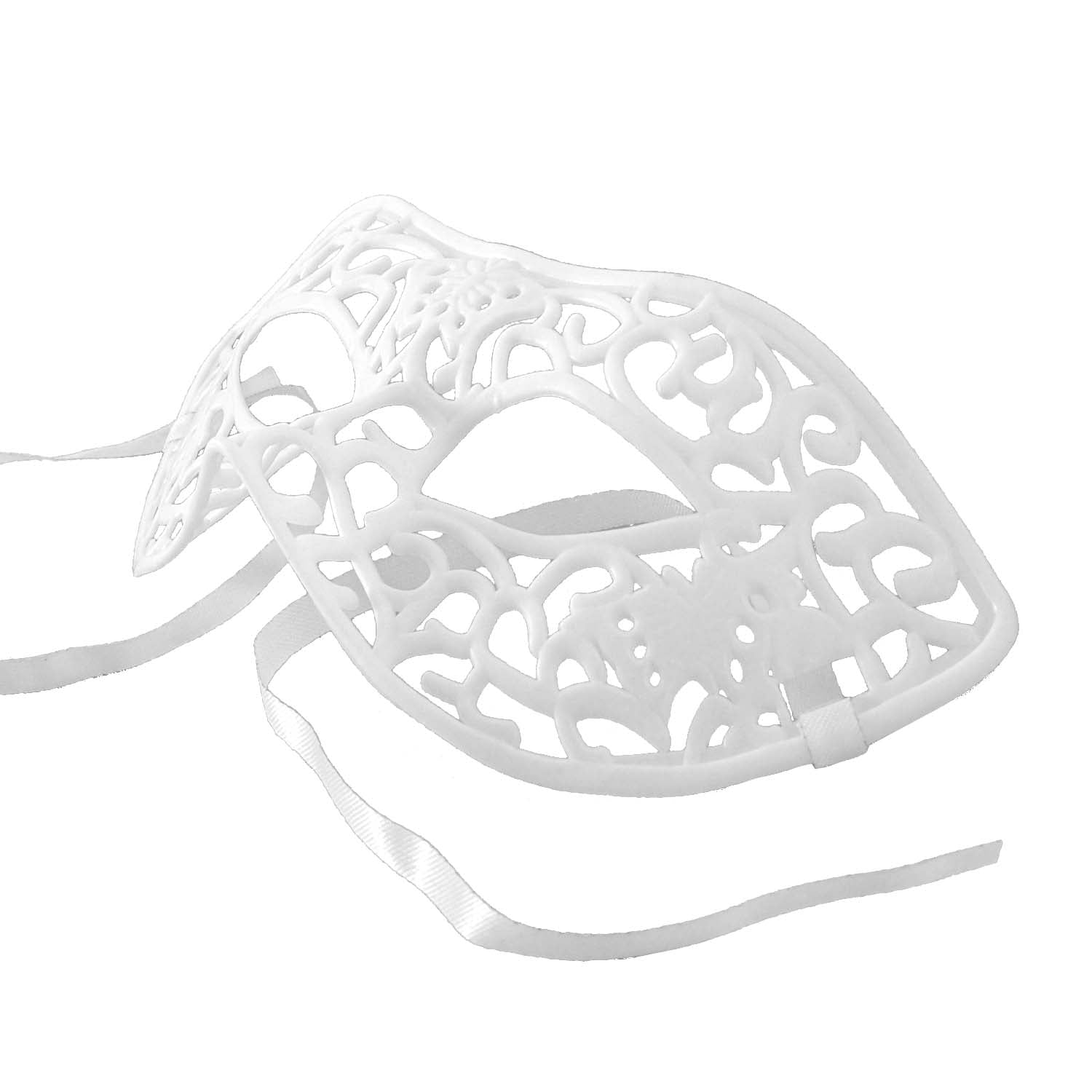 White Plastic Lace Mask