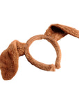 Brown fuzzy headband with bunny ears on a white background