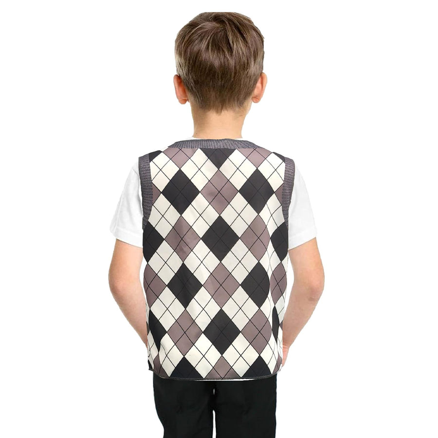 Children's Argyle Plaid Sweater Vest (Grey) 4-6 years