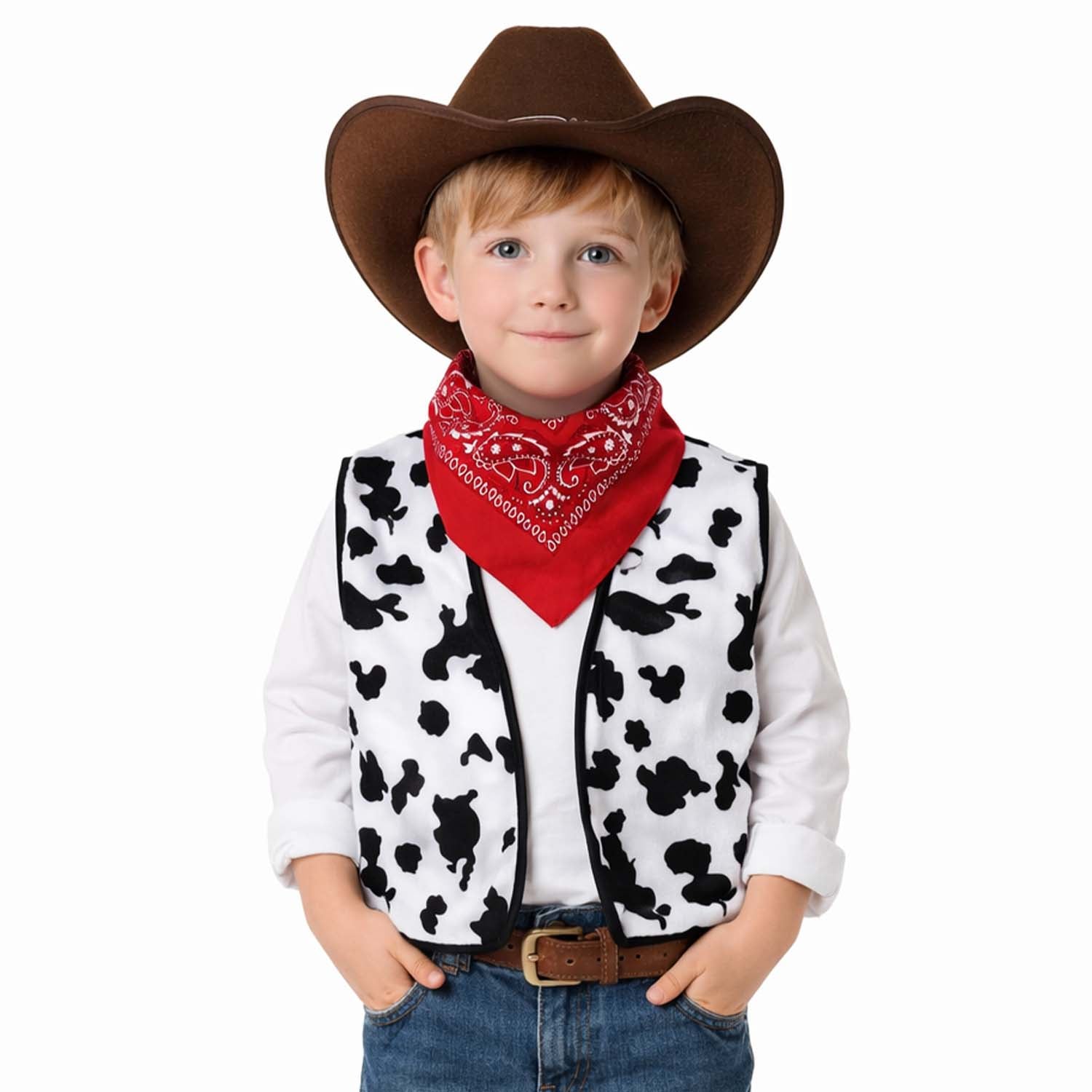 Cowboy Vest and Neckerchief Set (Cow Print) 4-6 years