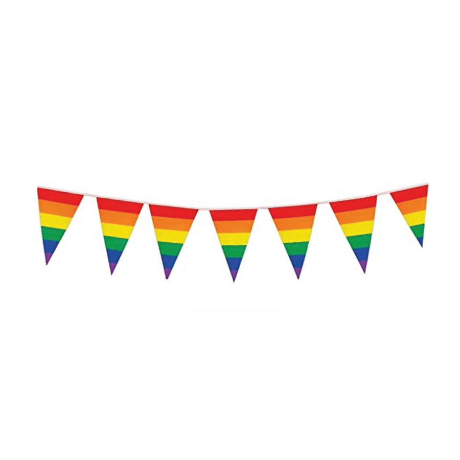 Rainbow Stripe Triangle Bunting Flags